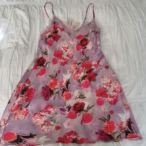 NWT Victoria's Secret Babydoll Slip Dress, X-Small, Purple Pink Floral Lace